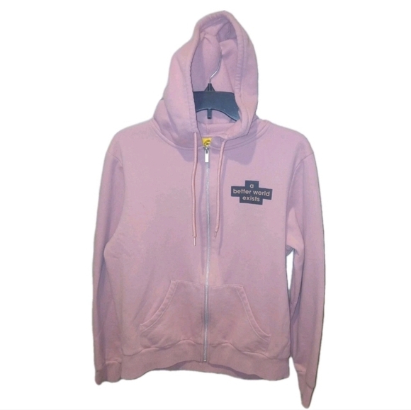 Target Tops - Graphic Pink Peace Sign Hoodie Positive Hoodie Women's Size: Small Hipster